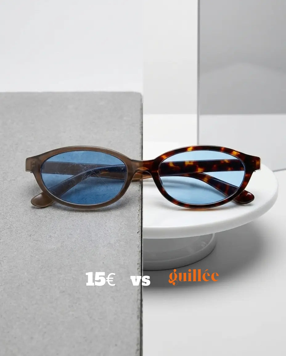 Comparaison lunettes de soleil à 15 euros et lunettes GUILLEE à 50 euros