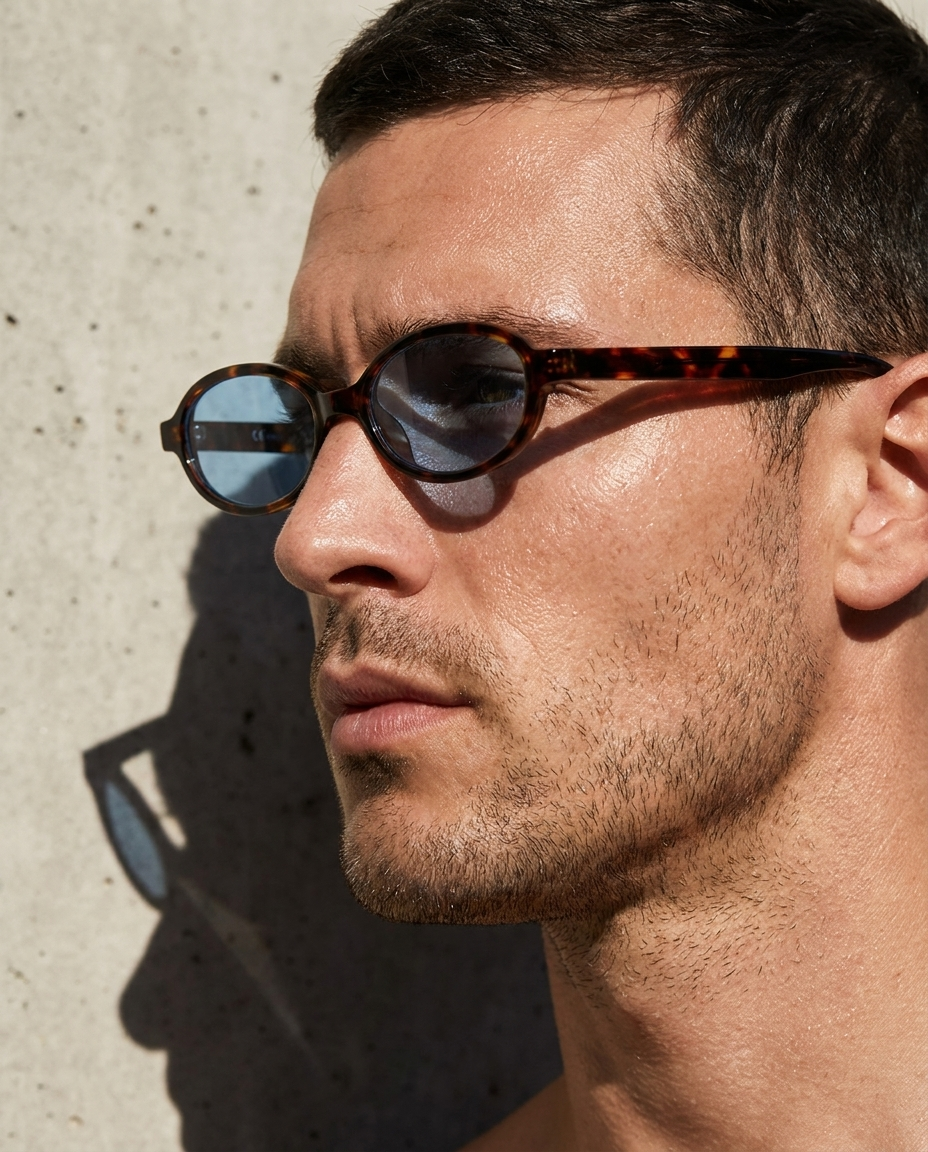 GUILLEE AEB bleu portrait profil homme lumiere dure