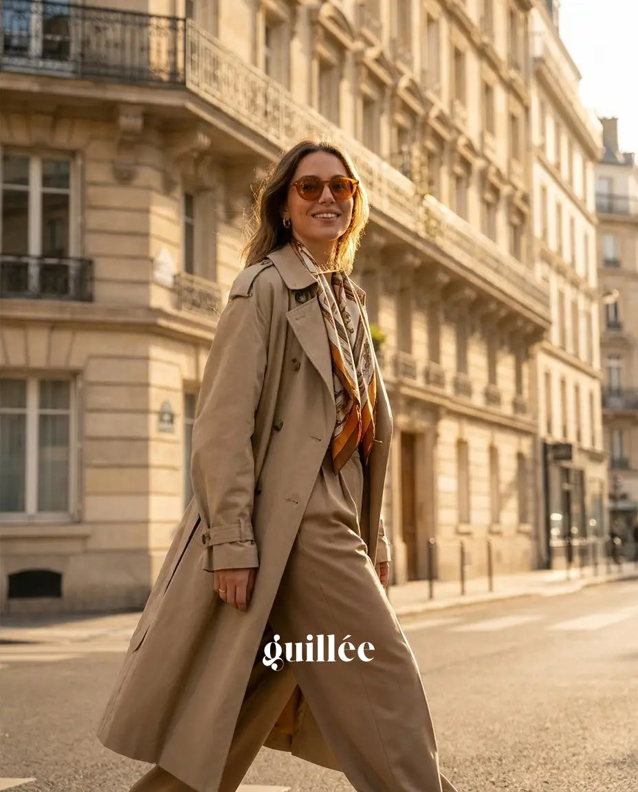 Lunettes de soleil orange EVA GUILLEE portées en ville